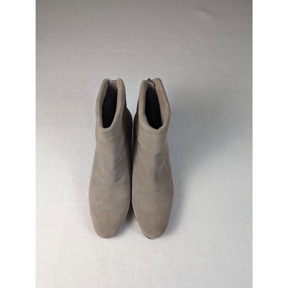 Steven by Steve Madden Boot  Berkli Suede Taupe‎ Wedge Size 8.5 Bootie Back zip - Picture 4 of 9